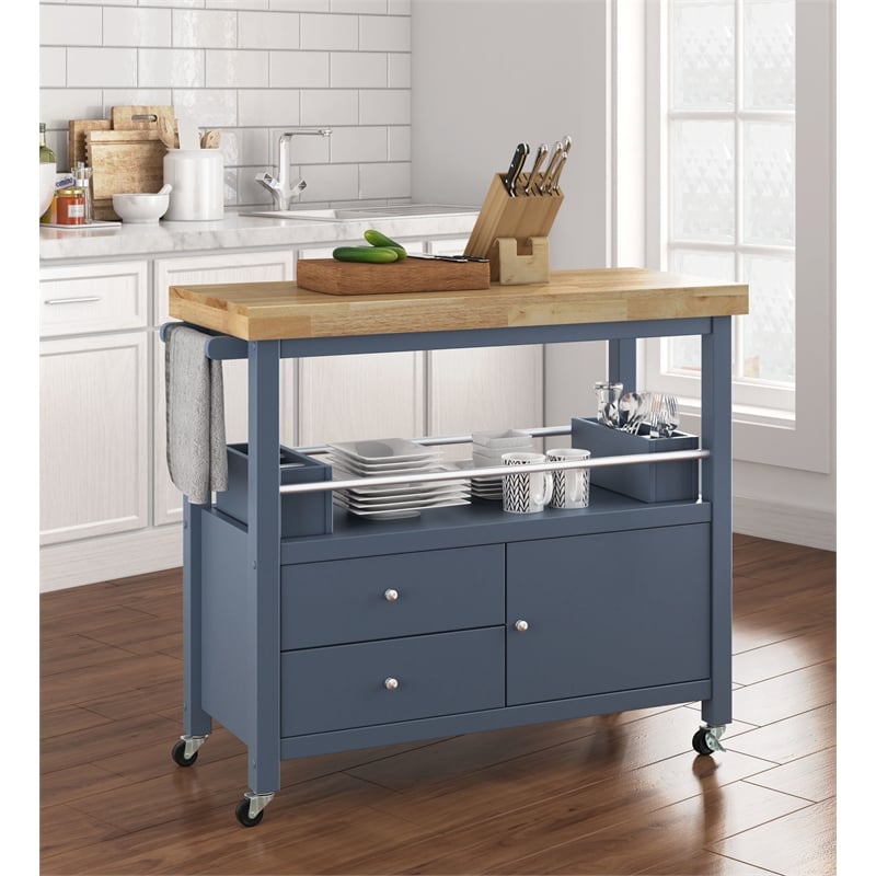 ClickDecor Anson Kitchen Cart Gray