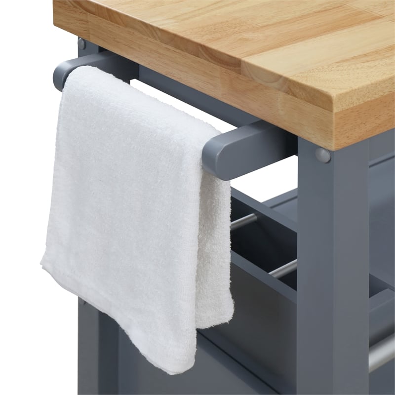 ClickDecor Anson Kitchen Cart Gray