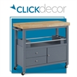 ClickDecor Anson Kitchen Cart Gray