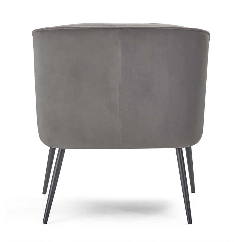 Adore Decor Rani Modern Velvet Accent Chair in Gray