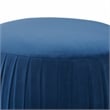 Adore Decor Jolie Modern Pleated Velvet Ottoman in Blue
