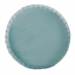 Adore Decor Jolie Modern Pleated Velvet Ottoman in Teal Blue