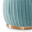 Adore Decor Jolie Modern Pleated Velvet Ottoman in Teal Blue