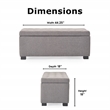 Adore Decor Arlo Wood and Tufted Linen Storage Bench in Gray