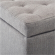 Adore Decor Arlo Wood and Tufted Linen Storage Bench in Gray
