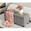Adore Decor Arlo Wood and Tufted Linen Storage Bench in Gray