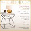 Adore Decor Audrey Tall Silver Marble Side Table