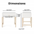 Adore Decor Jupiter Wood 1-Drawer Geometric Textured End Table in White/Gold