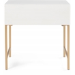 Adore Decor Jupiter Wood 1-Drawer Geometric Textured End Table in White/Gold