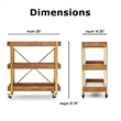 Adore Decor Riley Wooden Kitchen Bar Cart Gold