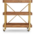 Adore Decor Riley Wooden Kitchen Bar Cart Gold