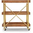Adore Decor Riley Wooden Kitchen Bar Cart Gold