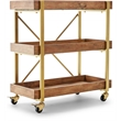 Adore Decor Riley Wooden Kitchen Bar Cart Gold
