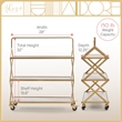 Adore Decor Hudson Wooden Kitchen Bar Cart Gold