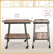 Adore Decor Felix 2 Tier Kitchen Bar Cart Rustic Wood and Metal Black Color