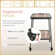 Adore Decor Felix 2 Tier Kitchen Bar Cart Rustic Wood and Metal Black Color