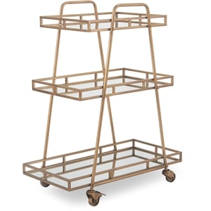Adore Decor Addison Bar Cart Antique Gold