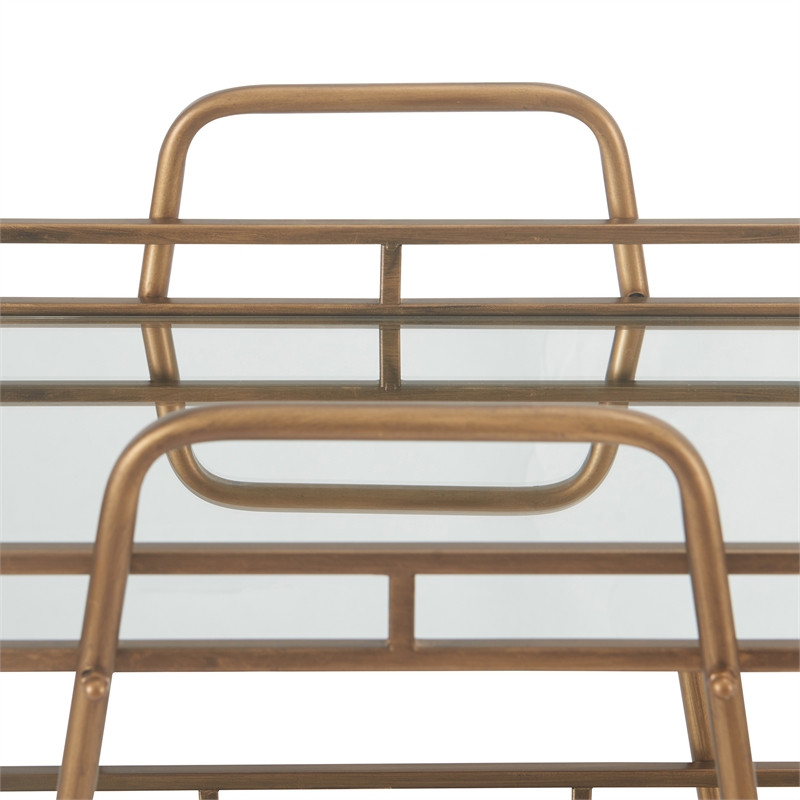 Adore Decor Addison Bar Cart Antique Gold
