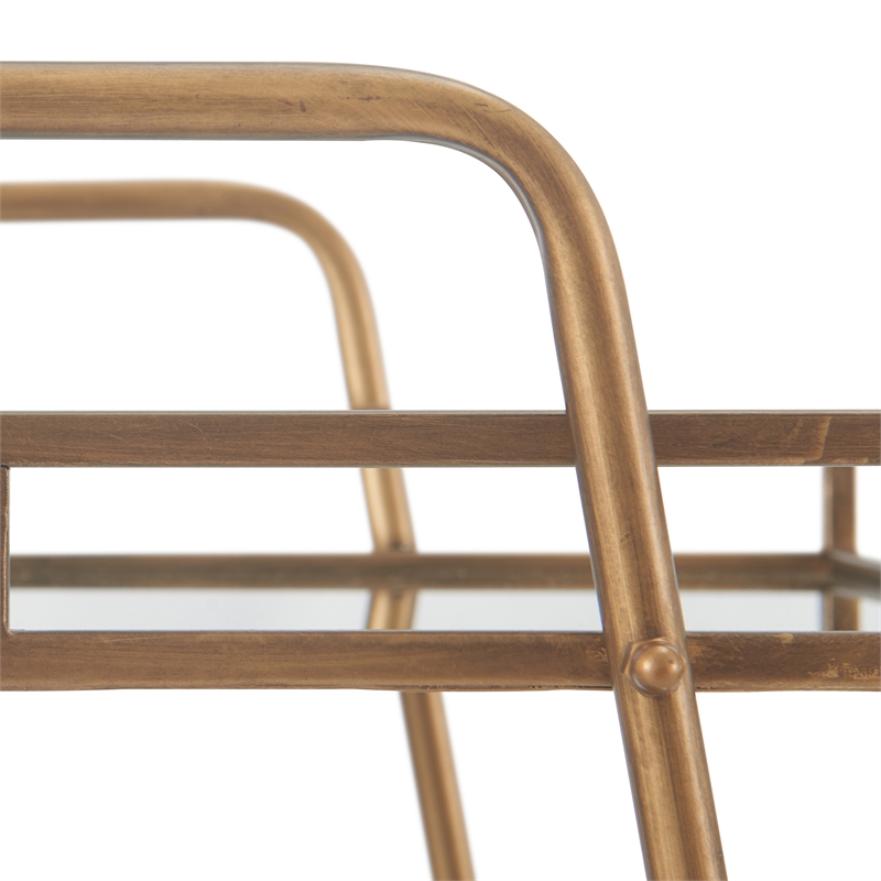 Adore Decor Addison Bar Cart Antique Gold