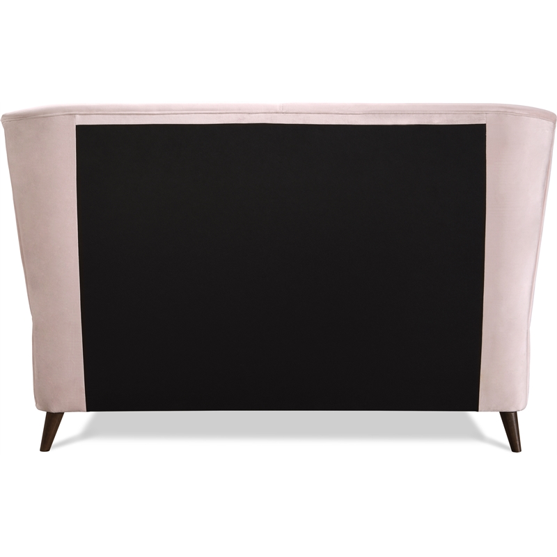 Adore Decor Adele Wingback Upholstered Platform Bed Queen Size Blush Pink