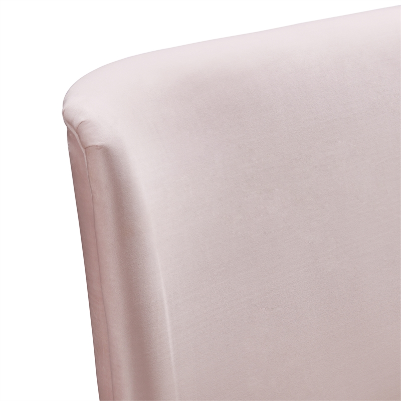 Adore Decor Adele Wingback Upholstered Platform Bed Queen Size Blush Pink