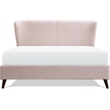 Adore Decor Adele Wingback Upholstered Platform Bed Queen Size Blush Pink
