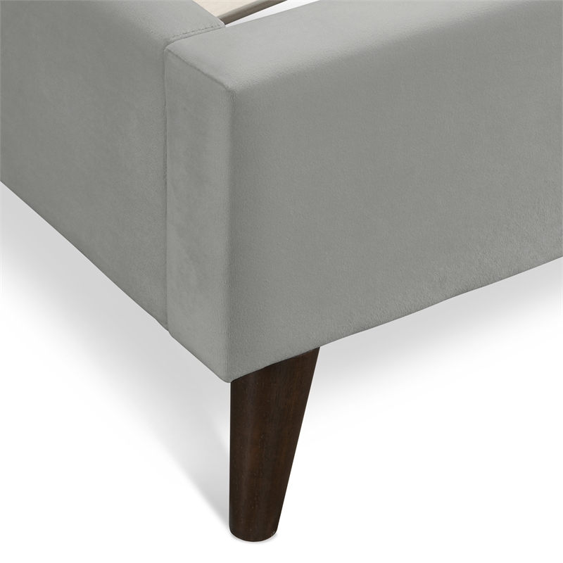 Adore Decor Adele Wingback Upholstered Platform Bed King Size Gray