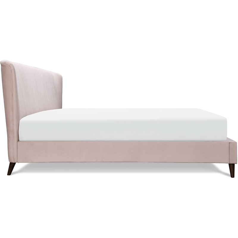 Adore Decor Adele Wingback Upholstered Platform Bed King Size Blush Pink