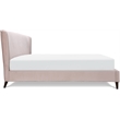 Adore Decor Adele Wingback Upholstered Platform Bed King Size Blush Pink