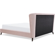 Adore Decor Adele Wingback Upholstered Platform Bed King Size Blush Pink