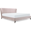 Adore Decor Adele Wingback Upholstered Platform Bed King Size Blush Pink