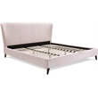 Adore Decor Adele Wingback Upholstered Platform Bed King Size Blush Pink