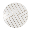 Adore Decor Amari Round Side Table with Brass Inlay Top White
