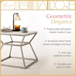 Adore Decor Audrey Marble Side Table Silver