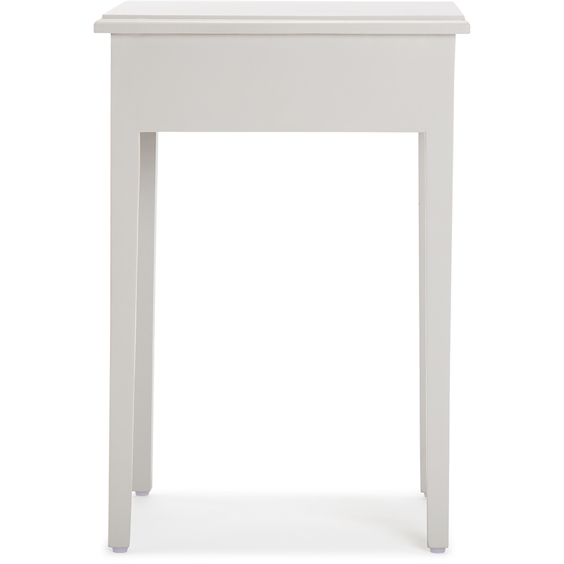 Adore Decor Jules End Table Nightstand with Drawer Light Gray