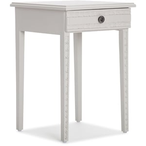 Adore Decor Jules End Table Nightstand with Drawer Light Gray