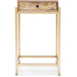 Adore Decor Sidney Modern Living Room Accent Table Beige and Gold