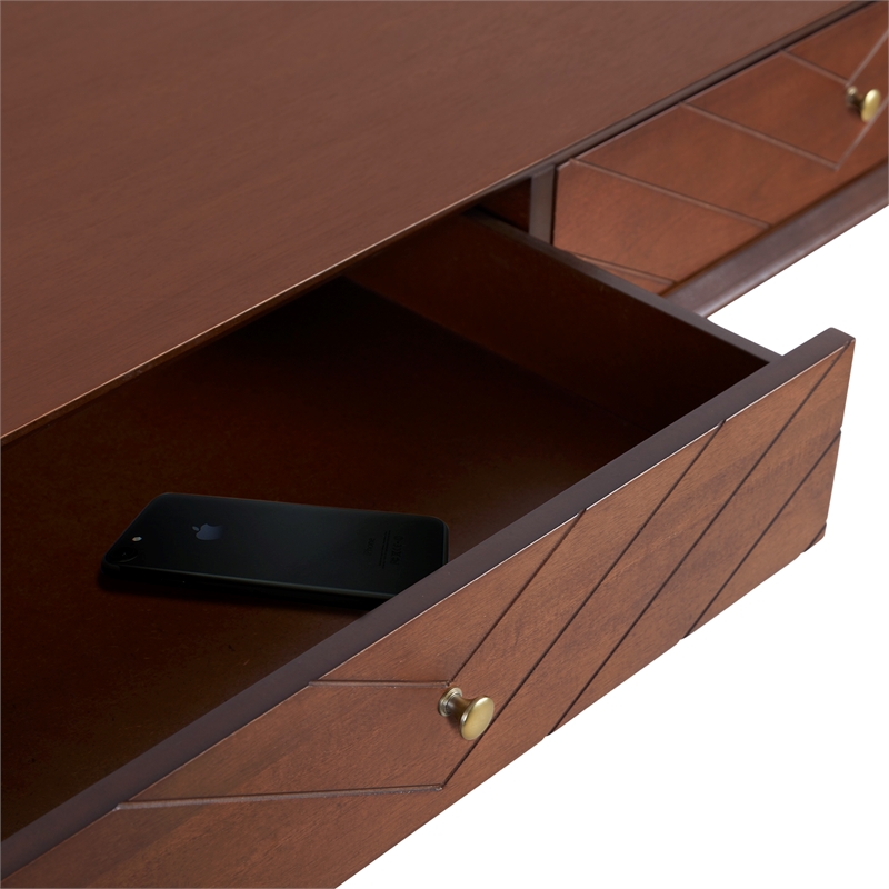 Adore Decor Sutton Mid-Century Modern Console Table Walnut Brown