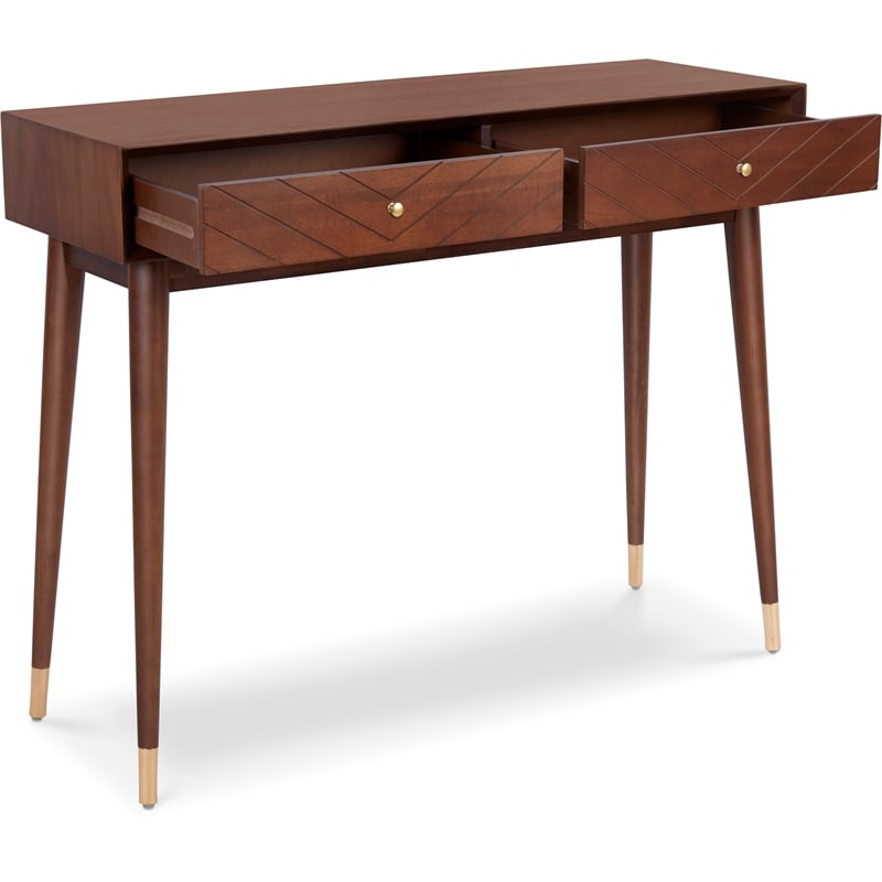 Adore Decor Sutton Mid-Century Modern Console Table Walnut Brown