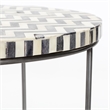 Adore Decor Zahra Round Side Table Black and White