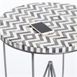 Adore Decor Zahra Round Side Table Black and White