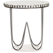 Adore Decor Zahra Round Side Table Black and White