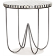 Adore Decor Zahra Round Side Table Black and White