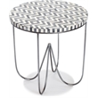 Adore Decor Zahra Round Side Table Black and White