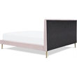 Adore Decor Sidney Upholstered Platform Bed King Size Blush Pink