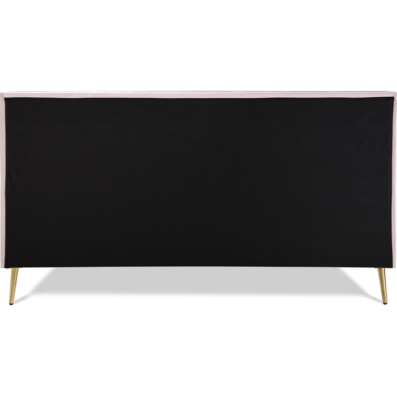 Adore Decor Sidney Upholstered Platform Bed King Size Blush Pink