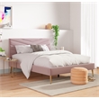 Adore Decor Sidney Upholstered Platform Bed King Size Blush Pink