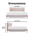Adore Decor Sidney Upholstered Platform Bed King Size Blush Pink