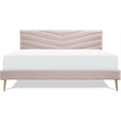 Adore Decor Sidney Upholstered Platform Bed King Size Blush Pink