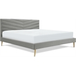 Adore Decor Sidney Upholstered Platform Bed King Size Gray